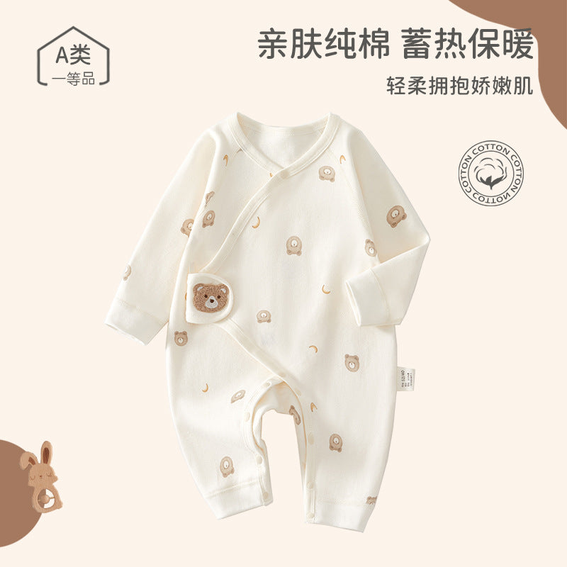 Baby Jumpsuit Spring And Autumn Pure Cotton Clothes June 01 New Baby Butterfly Clothes Ha Boneless Baby Monk Clothes