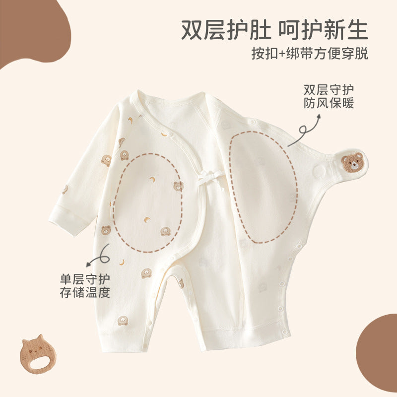 Baby Jumpsuit Spring And Autumn Pure Cotton Clothes June 01 New Baby Butterfly Clothes Ha Boneless Baby Monk Clothes