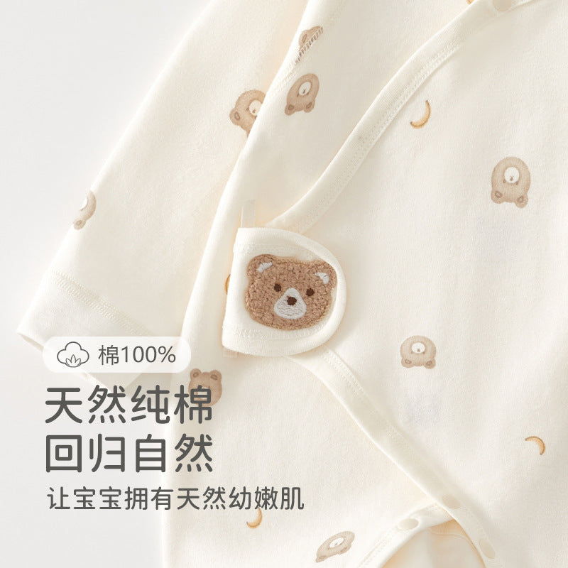 Baby Jumpsuit Spring And Autumn Pure Cotton Clothes June 01 New Baby Butterfly Clothes Ha Boneless Baby Monk Clothes