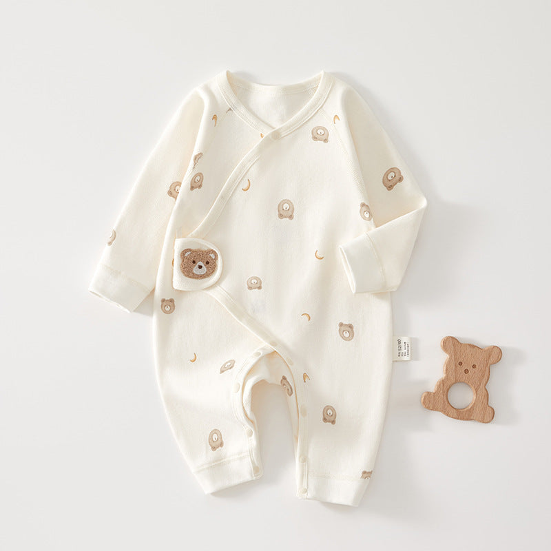 Baby Jumpsuit Spring And Autumn Pure Cotton Clothes June 01 New Baby Butterfly Clothes Ha Boneless Baby Monk Clothes