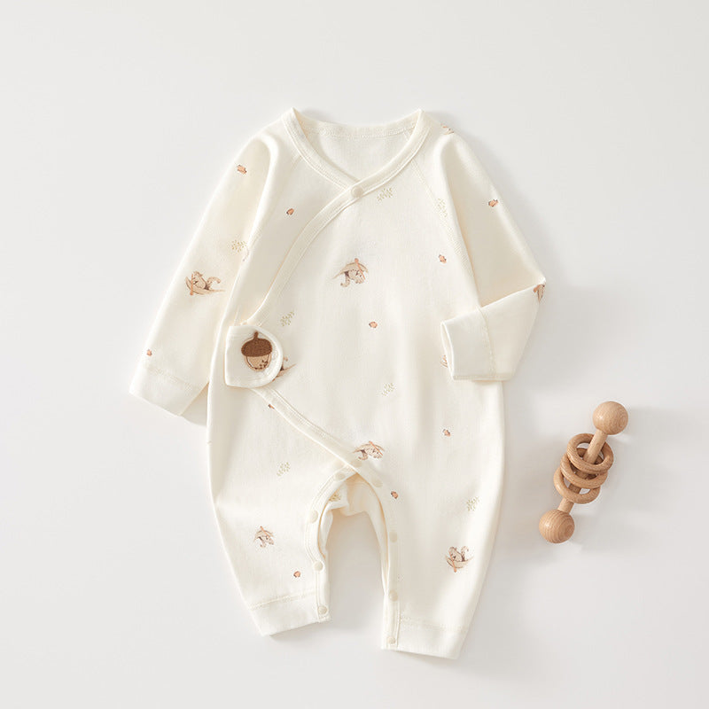 Baby Jumpsuit Spring And Autumn Pure Cotton Clothes June 01 New Baby Butterfly Clothes Ha Boneless Baby Monk Clothes