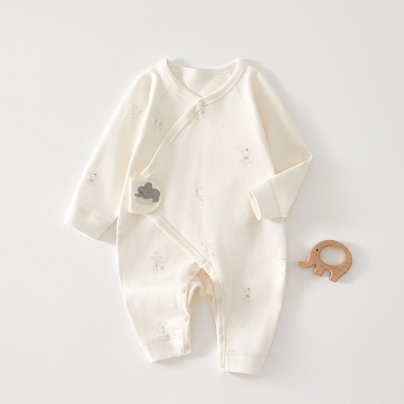Baby Jumpsuit Spring And Autumn Pure Cotton Clothes June 01 New Baby Butterfly Clothes Ha Boneless Baby Monk Clothes