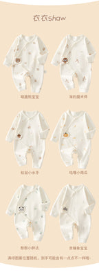 Baby Jumpsuit Spring And Autumn Pure Cotton Clothes June 01 New Baby Butterfly Clothes Ha Boneless Baby Monk Clothes