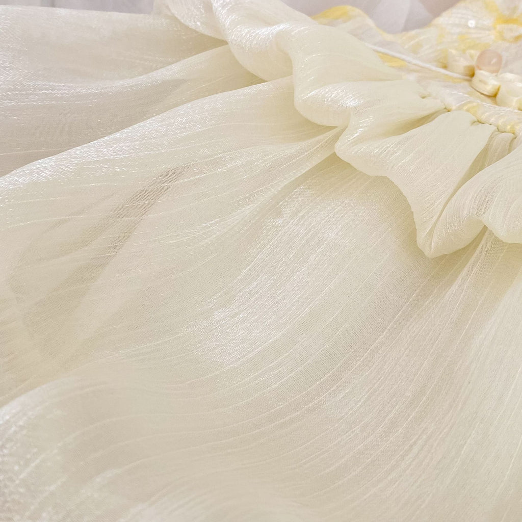 Golden Blossom Princess Dress Set