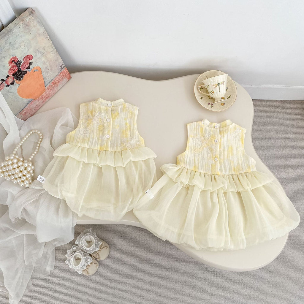 Golden Blossom Princess Dress Set