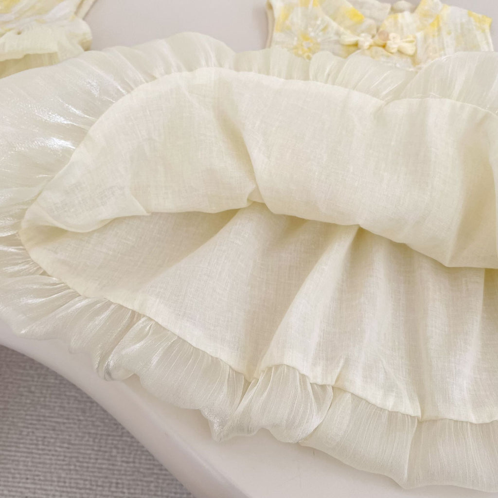 Golden Blossom Princess Dress Set