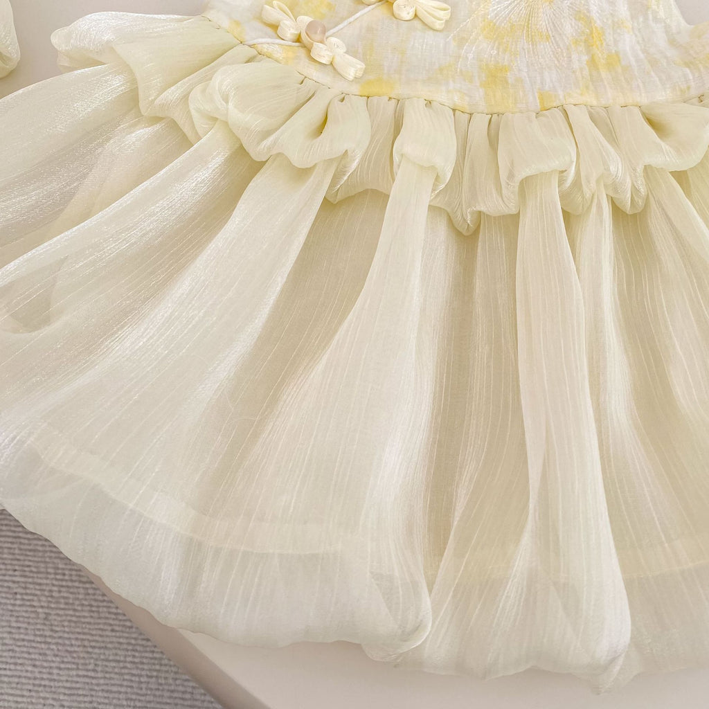 Golden Blossom Princess Dress Set