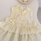 Golden Blossom Princess Dress Set