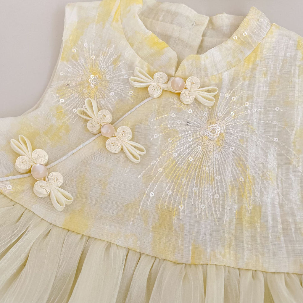 Golden Blossom Princess Dress Set