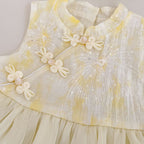 Golden Blossom Princess Dress Set