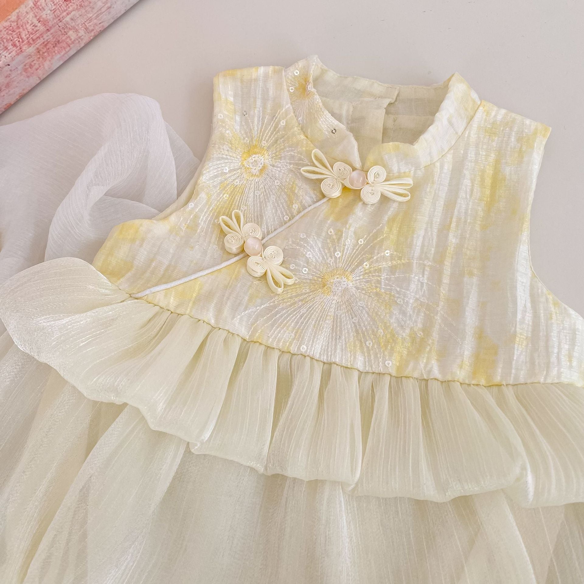 Golden Blossom Princess Dress Set
