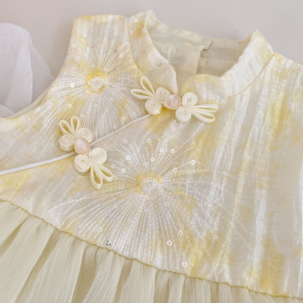 Golden Blossom Princess Dress Set