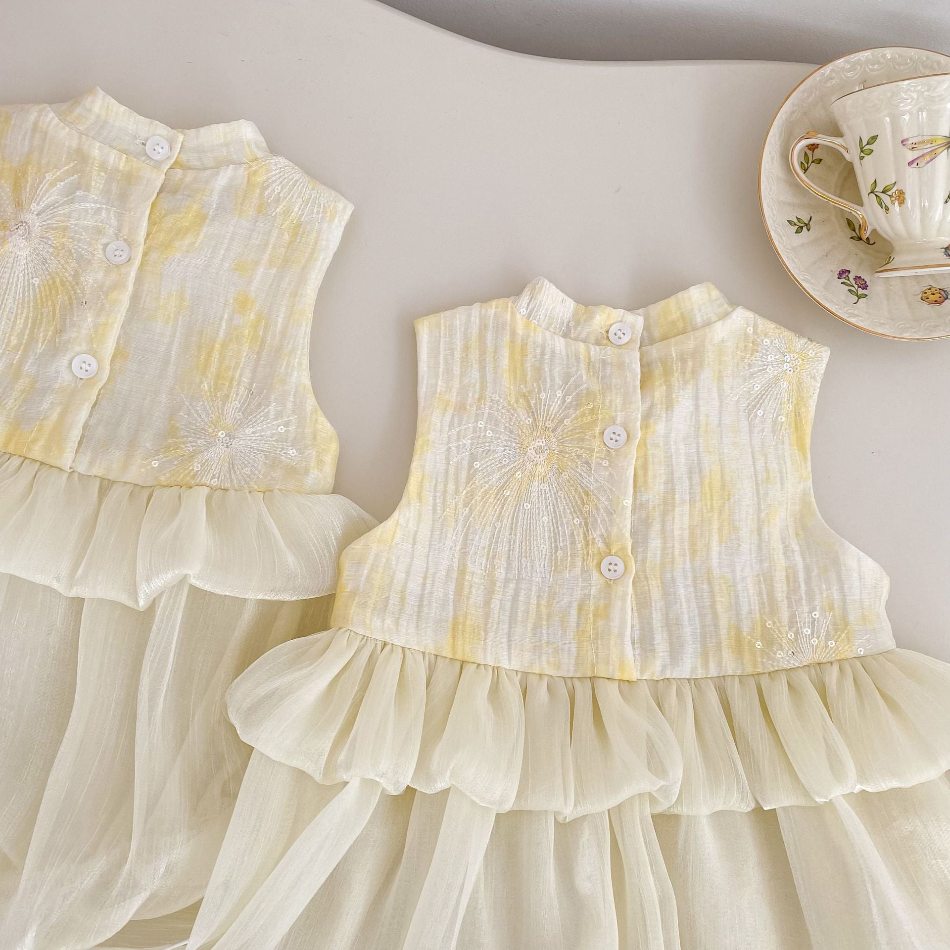 Golden Blossom Princess Dress Set