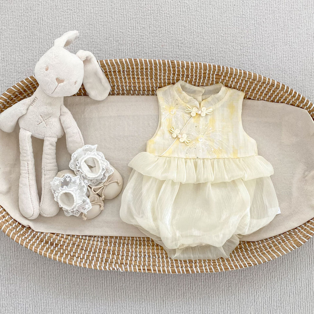 Golden Blossom Princess Dress Set