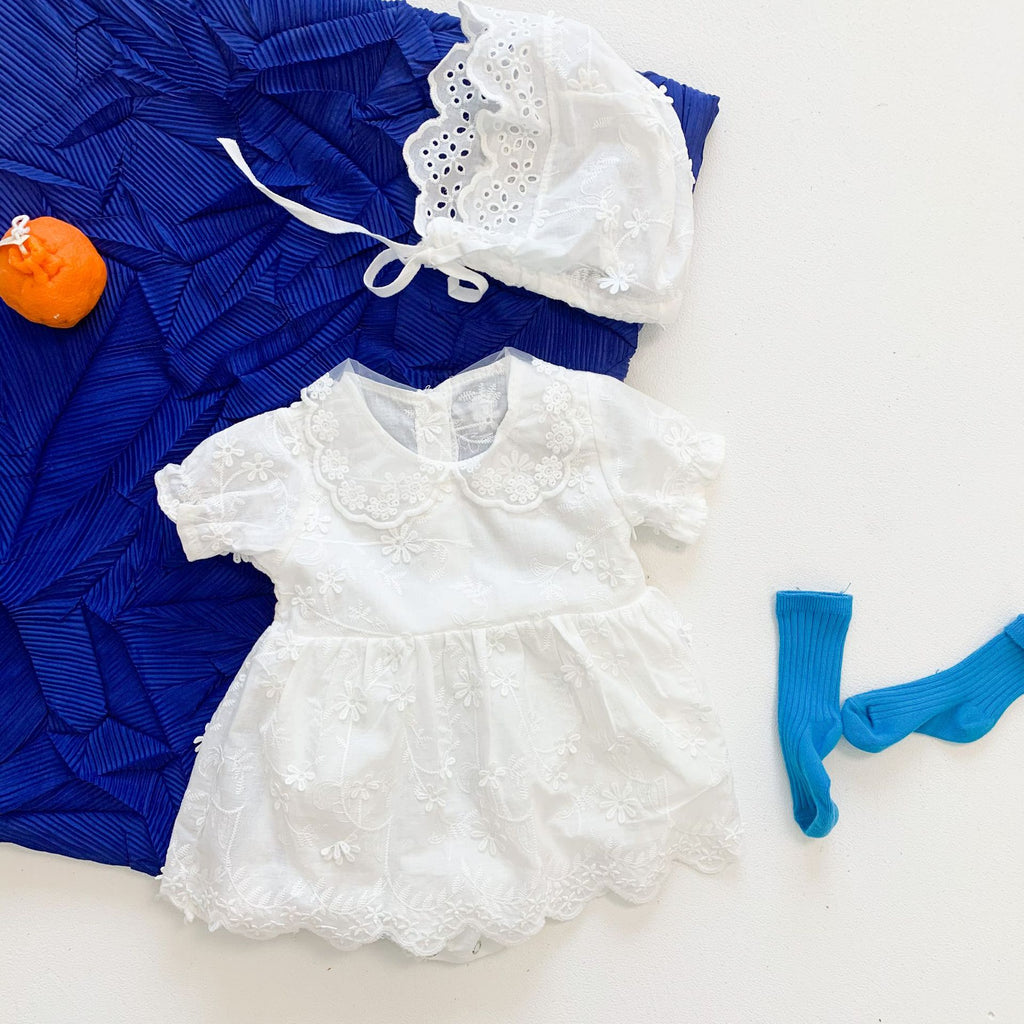 Vintage Lace Bloom Romper Set