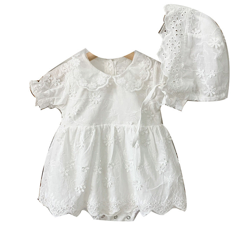 Vintage Lace Bloom Romper Set