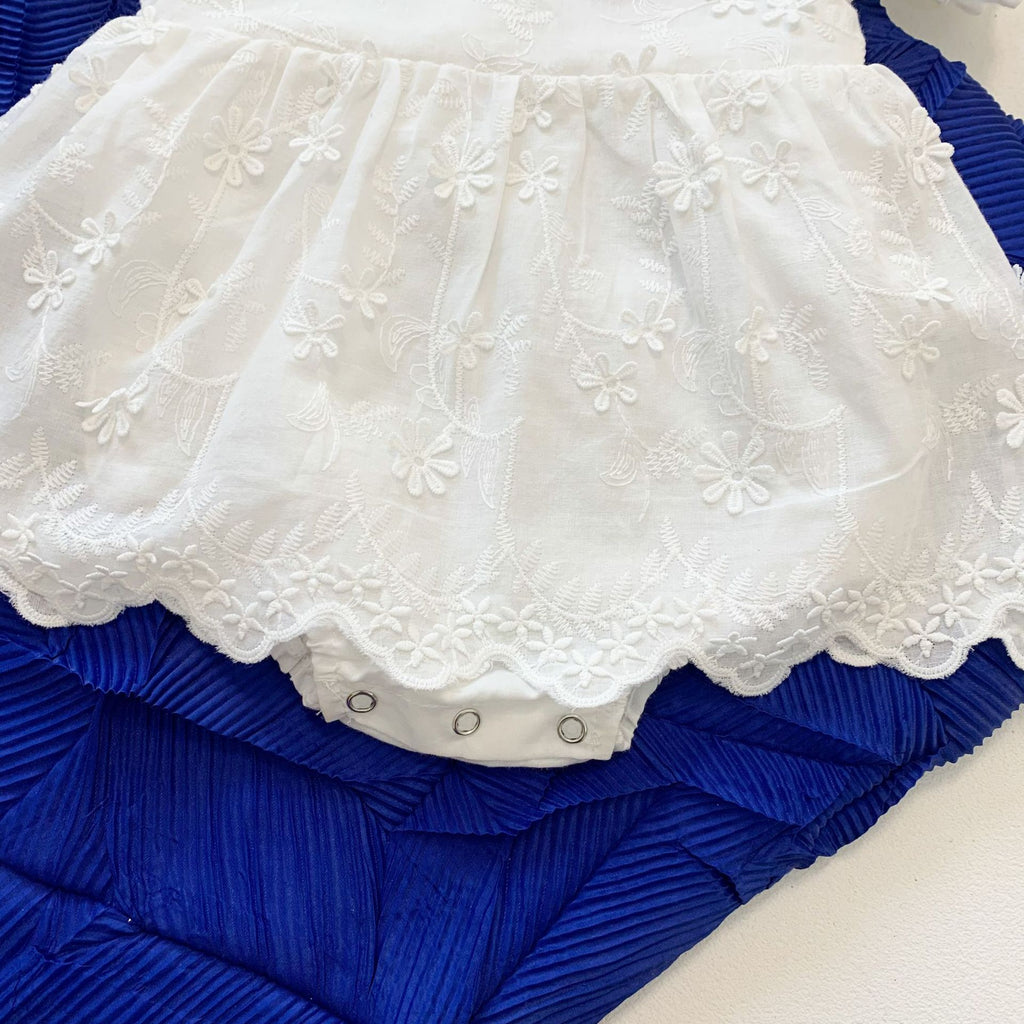Vintage Lace Bloom Romper Set