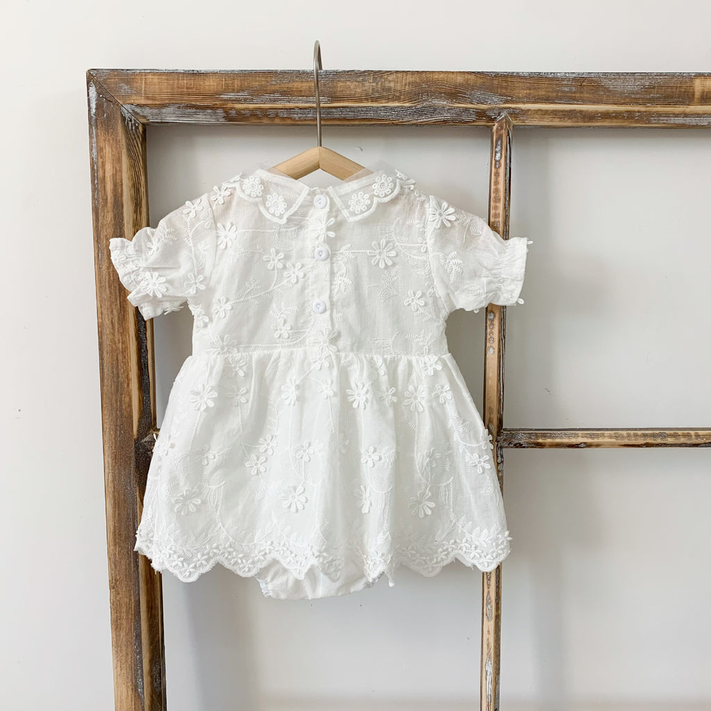Vintage Lace Bloom Romper Set