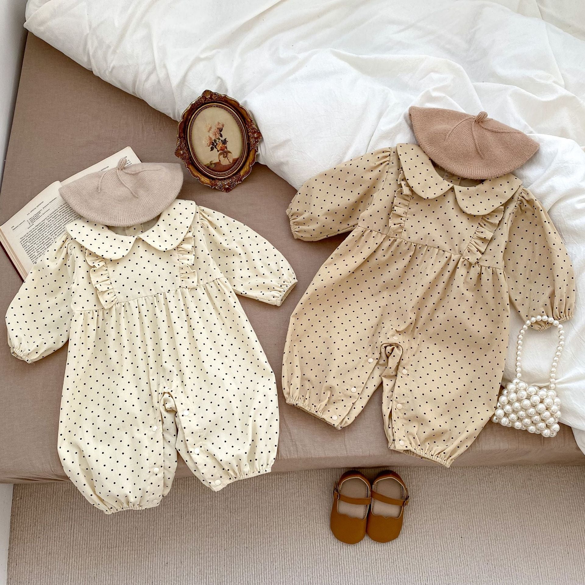 Vintage Dot Collar Romper