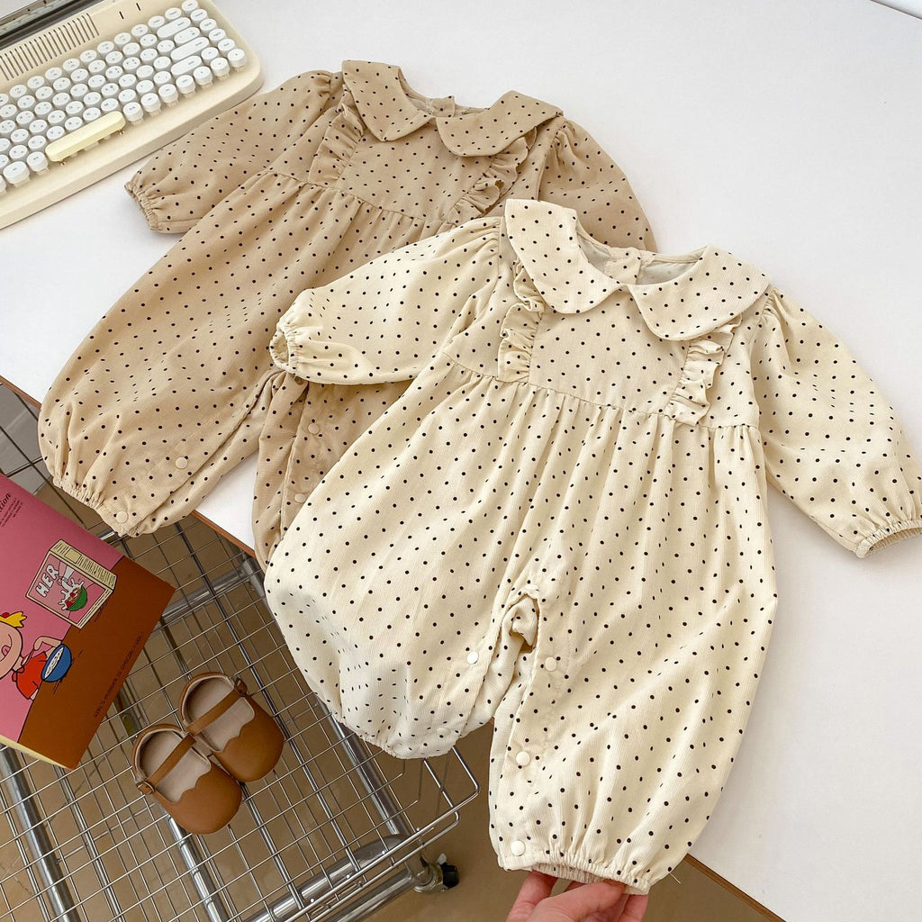 Vintage Dot Collar Romper