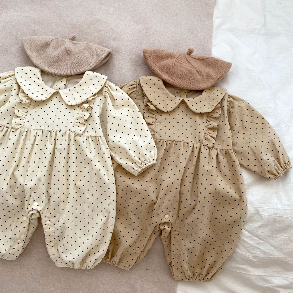 Vintage Dot Collar Romper