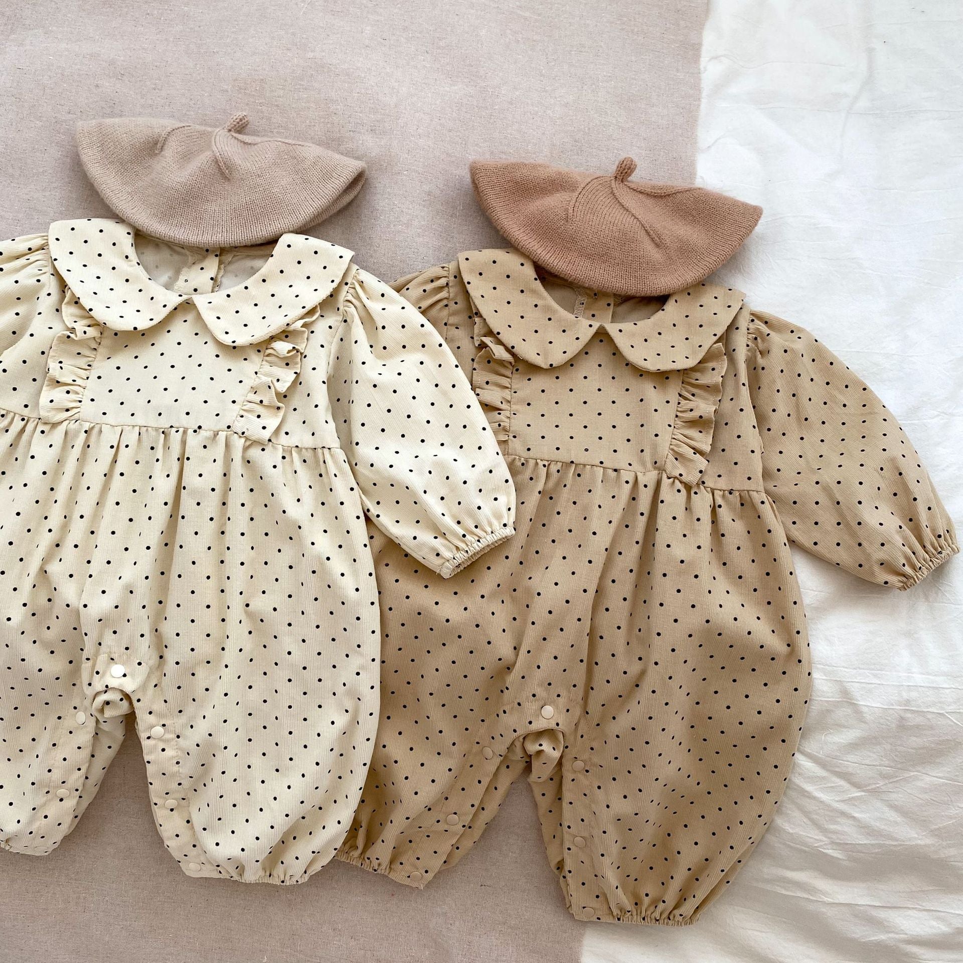 Vintage Dot Collar Romper
