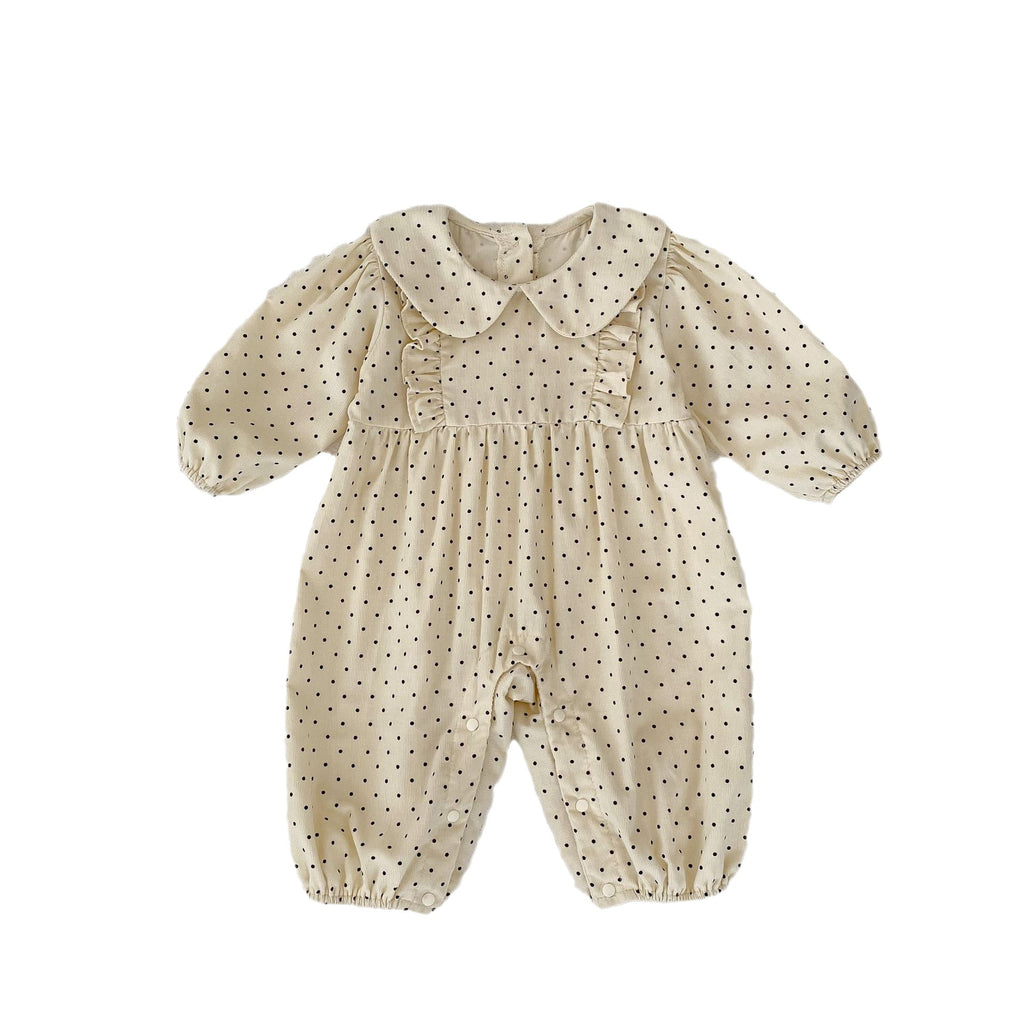 Vintage Dot Collar Romper