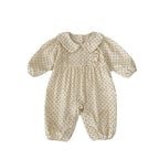 Vintage Dot Collar Romper