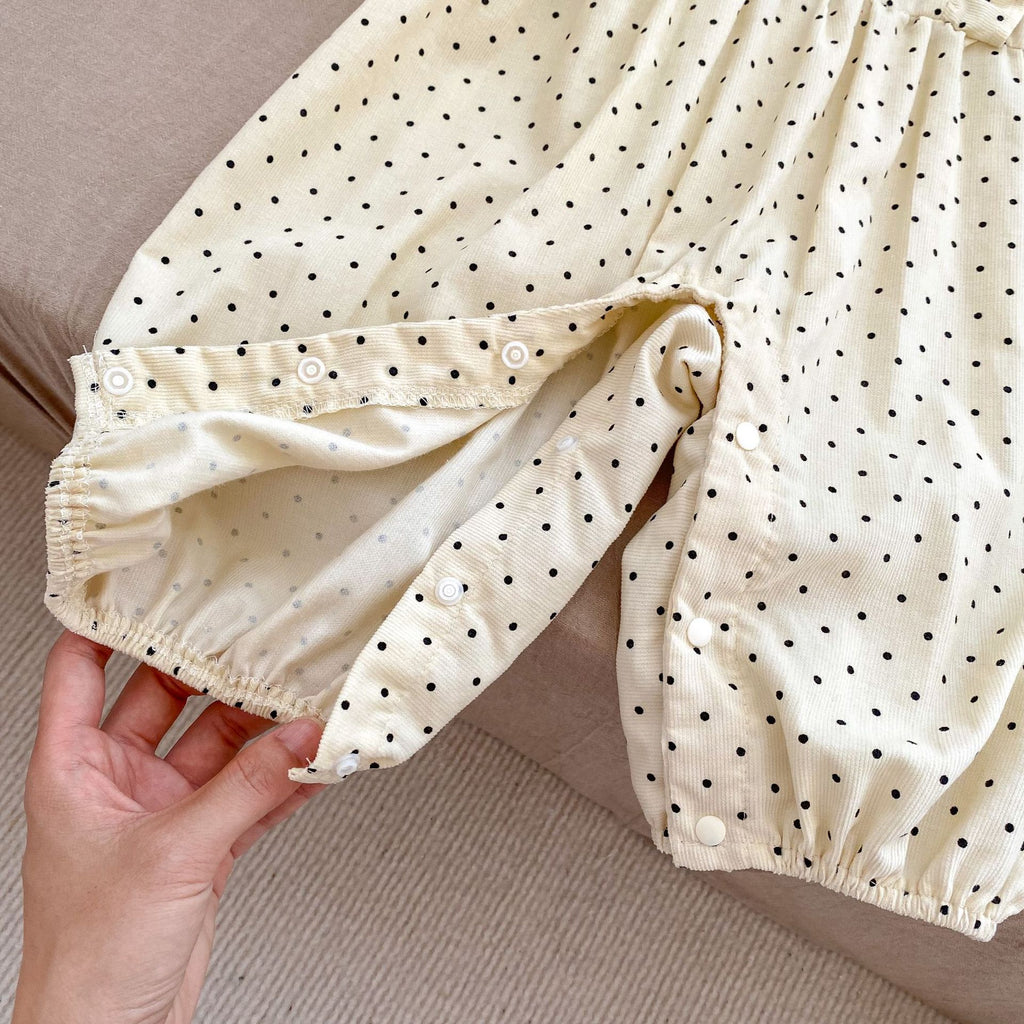 Vintage Dot Collar Romper