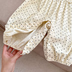 Vintage Dot Collar Romper