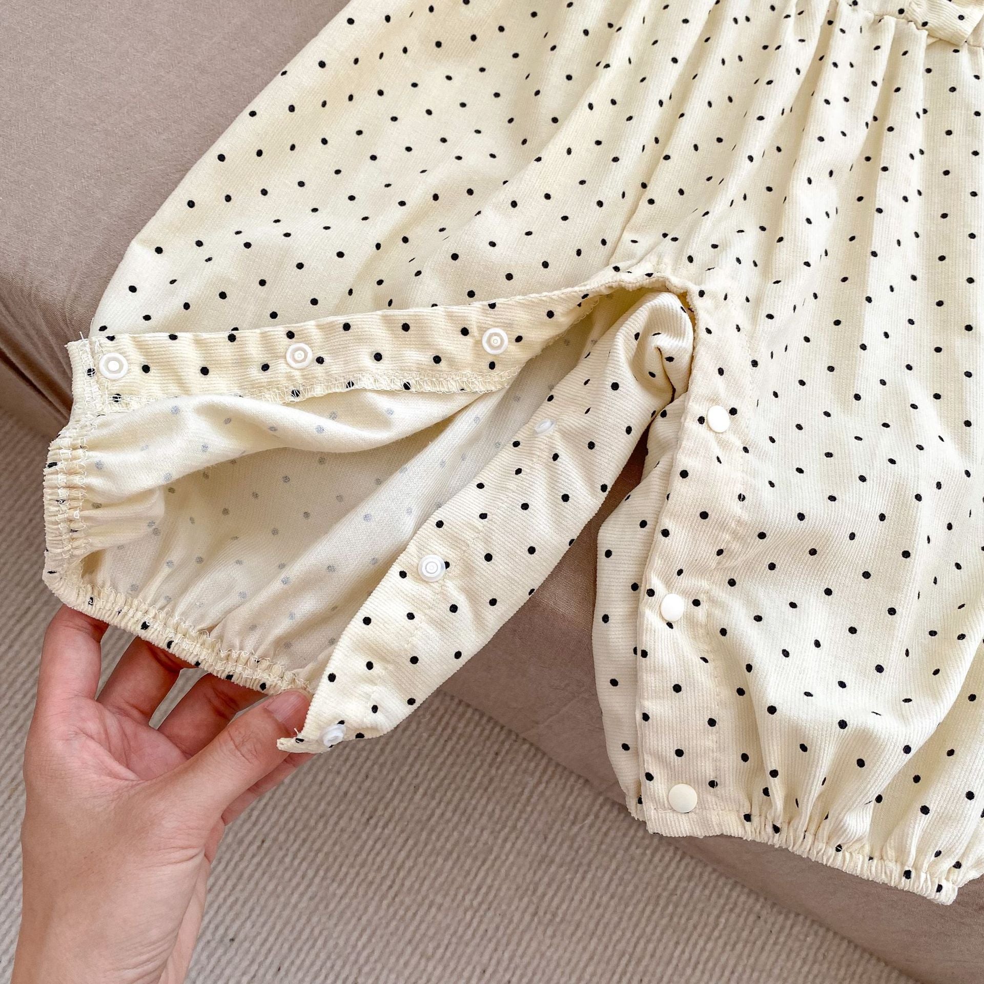 Vintage Dot Collar Romper