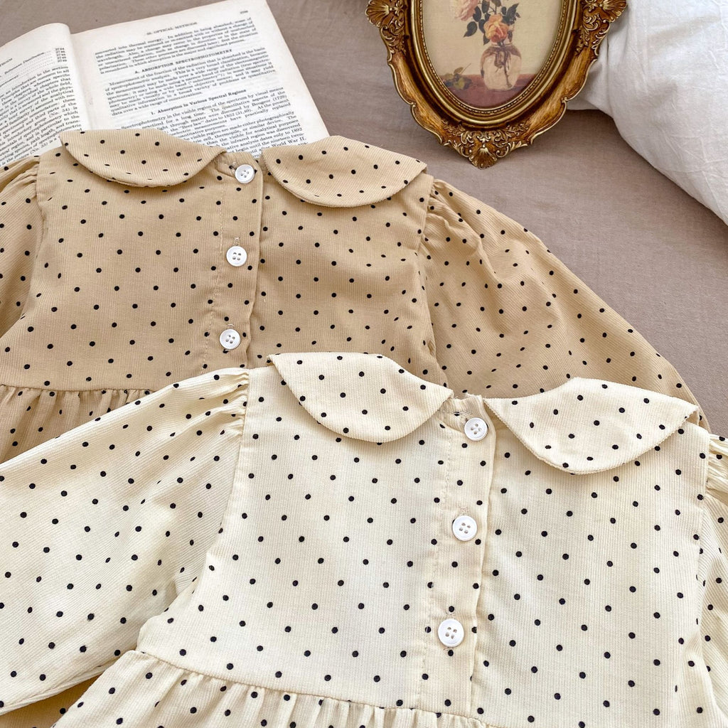 Vintage Dot Collar Romper