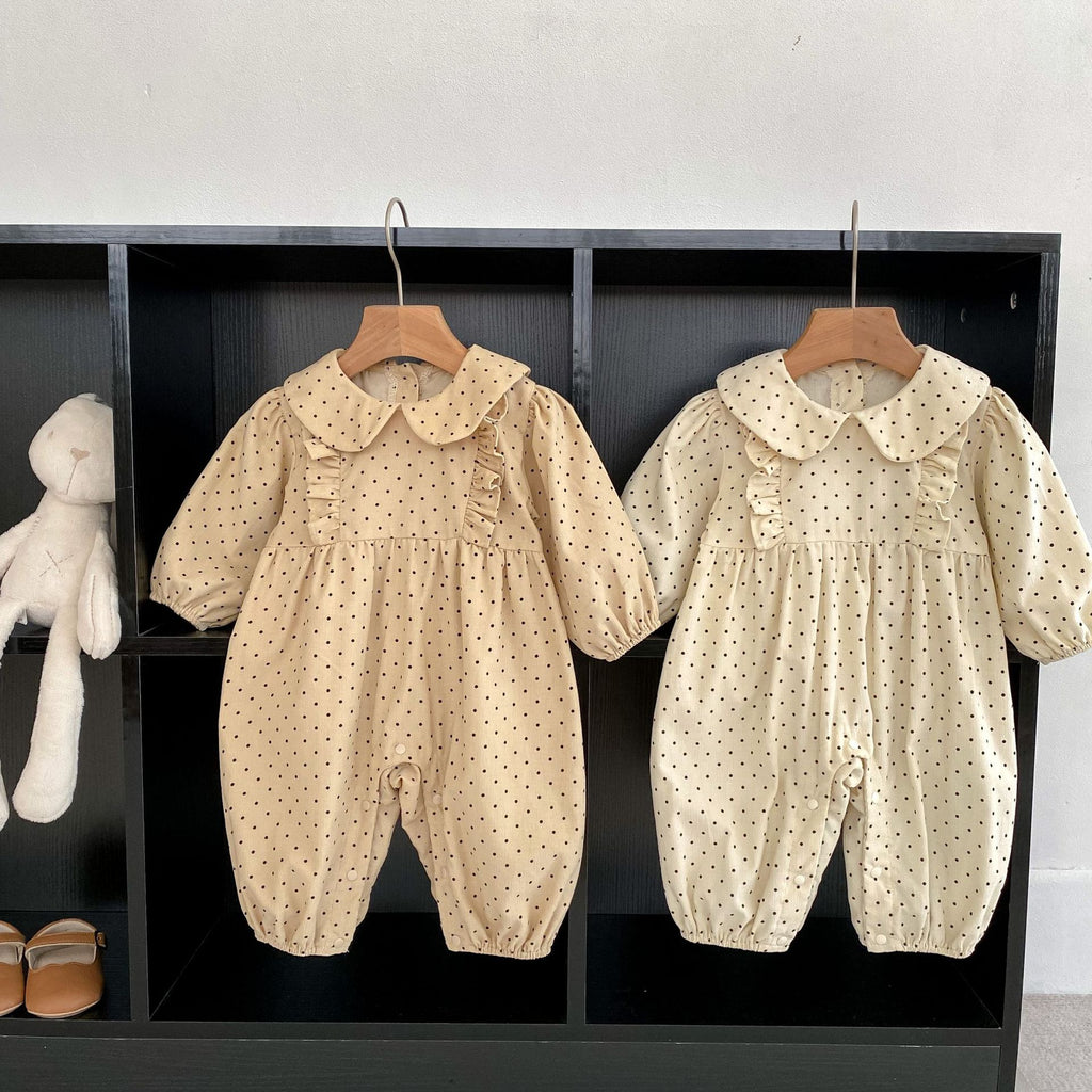 Vintage Dot Collar Romper
