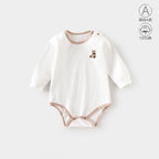 Baby Clothes Spring Bag Fart Clothes Pure Cotton Class A Solid Color Body Clothes Base Boneless Long Sleeve Baby Triangle Climbing Clothes