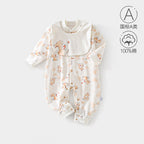 Baby Clothes Spring Bag Fart Clothes Pure Cotton Class A Solid Color Body Clothes Base Boneless Long Sleeve Baby Triangle Climbing Clothes