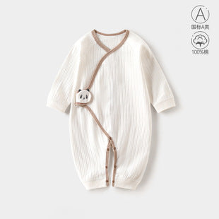 Baby Clothes Spring Bag Fart Clothes Pure Cotton Class A Solid Color Body Clothes Base Boneless Long Sleeve Baby Triangle Climbing Clothes