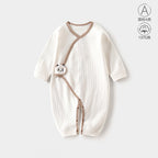 Baby Clothes Spring Bag Fart Clothes Pure Cotton Class A Solid Color Body Clothes Base Boneless Long Sleeve Baby Triangle Climbing Clothes