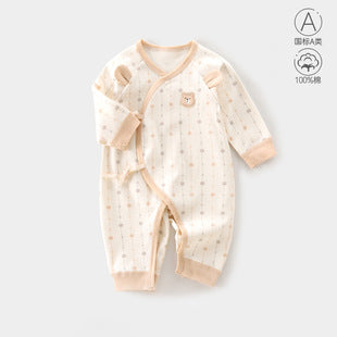 Baby Clothes Spring Bag Fart Clothes Pure Cotton Class A Solid Color Body Clothes Base Boneless Long Sleeve Baby Triangle Climbing Clothes