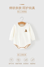 Baby Clothes Spring Bag Fart Clothes Pure Cotton Class A Solid Color Body Clothes Base Boneless Long Sleeve Baby Triangle Climbing Clothes