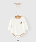 Baby Clothes Spring Bag Fart Clothes Pure Cotton Class A Solid Color Body Clothes Base Boneless Long Sleeve Baby Triangle Climbing Clothes