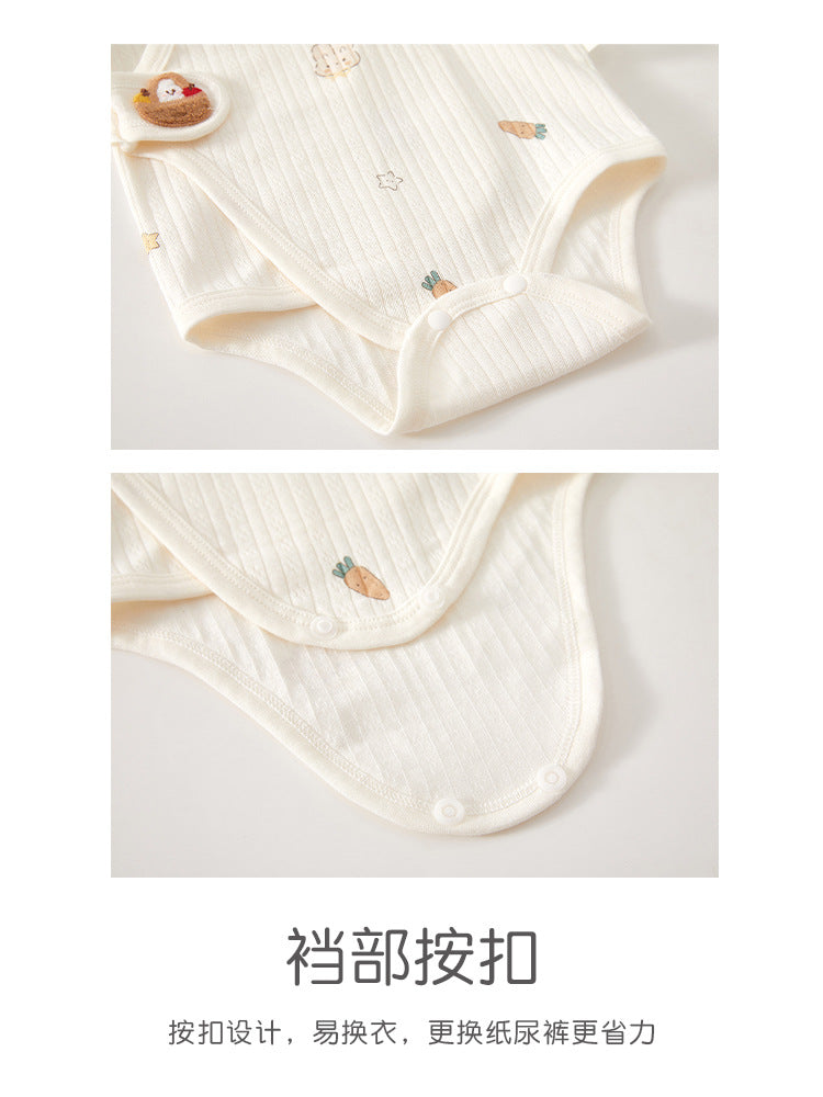 Newborn Baby Clothes, Newborn Romper, Spring/autumn Pure Cotton Seamless Onesie, Triangular Bodysuit, Spring Outfit