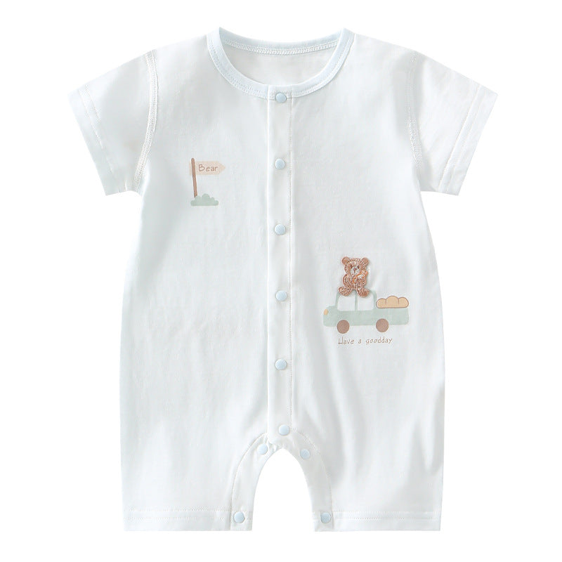 Baby Jumpsuit Summer Cotton Baby Clothes Casual Outdoor Air Conditioning Clothing Cotton Breathable Sweat-wicking Anyang Children's Clothing