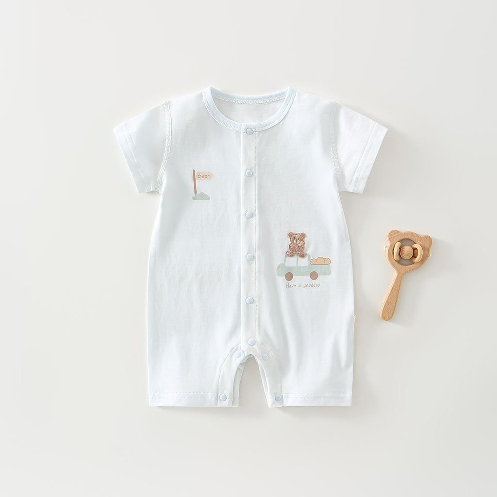 Baby Jumpsuit Summer Cotton Baby Clothes Casual Outdoor Air Conditioning Clothing Cotton Breathable Sweat-wicking Anyang Children's Clothing