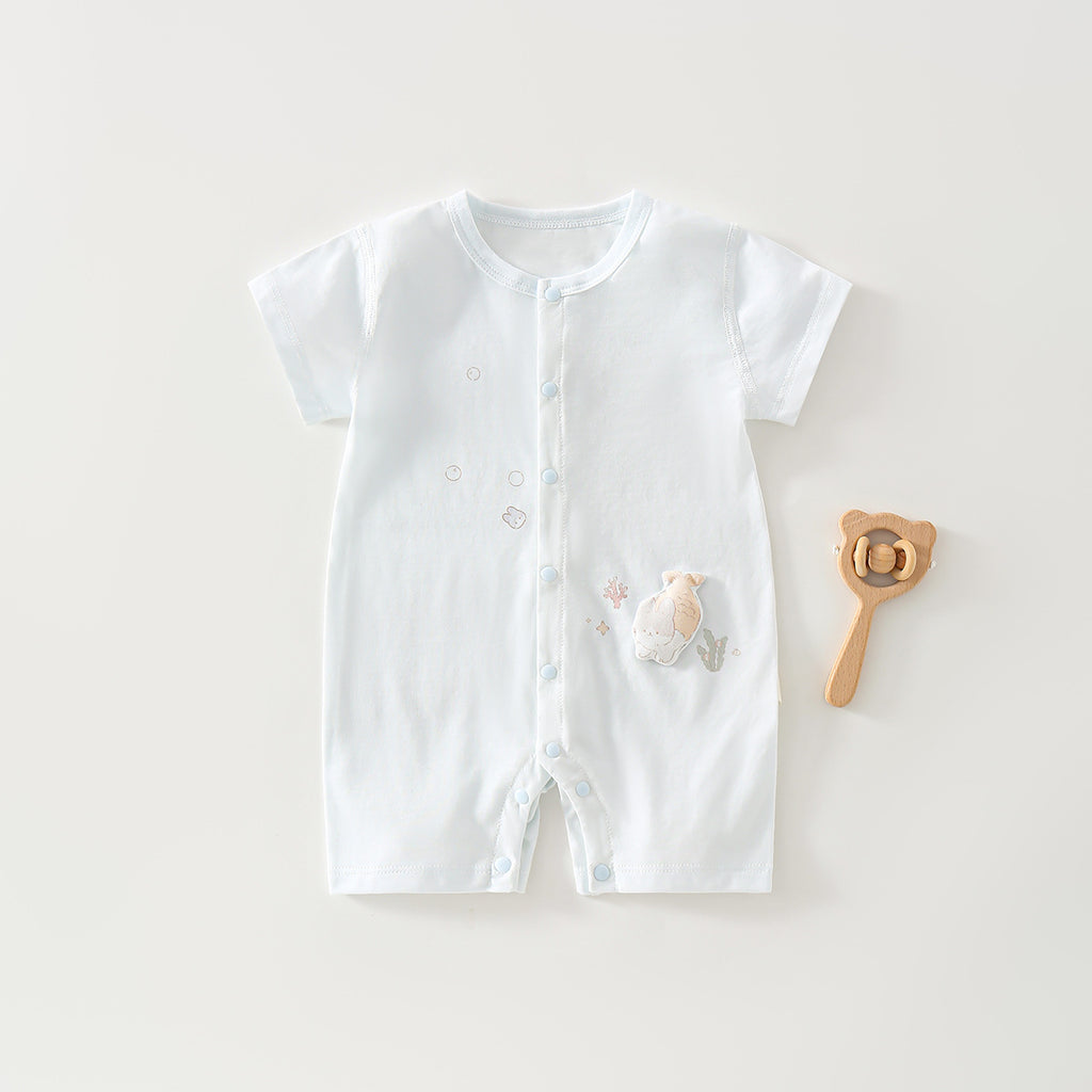 Baby Jumpsuit Summer Cotton Baby Clothes Casual Outdoor Air Conditioning Clothing Cotton Breathable Sweat-wicking Anyang Children's Clothing