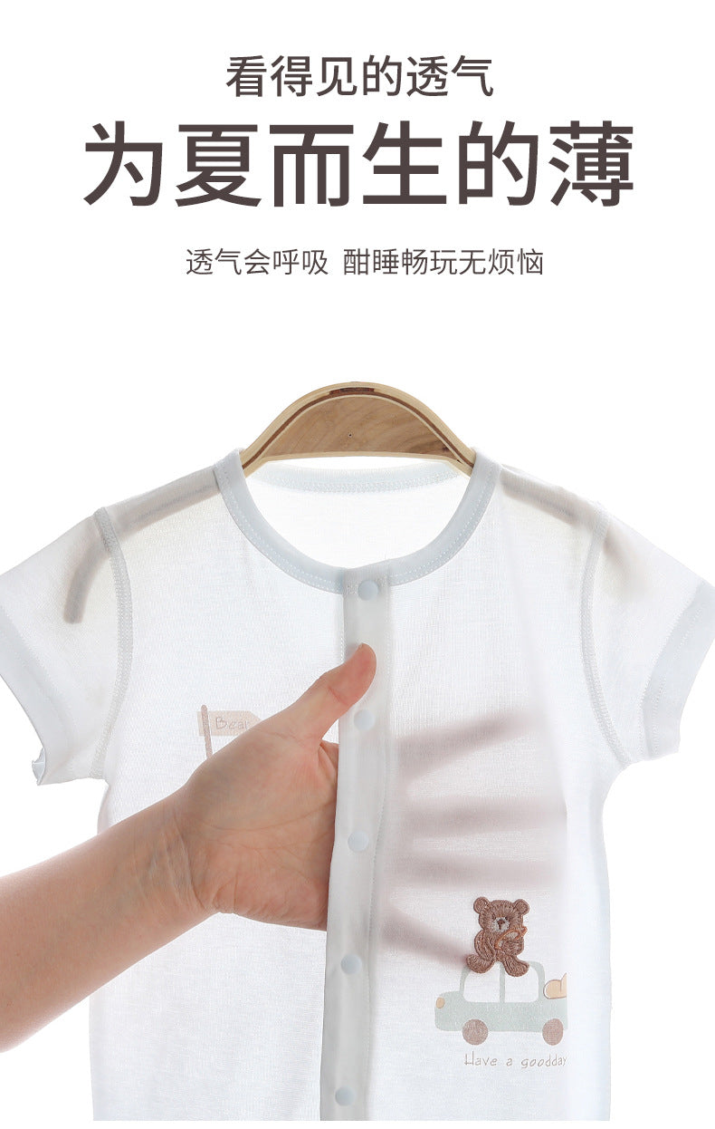 Baby Jumpsuit Summer Cotton Baby Clothes Casual Outdoor Air Conditioning Clothing Cotton Breathable Sweat-wicking Anyang Children's Clothing