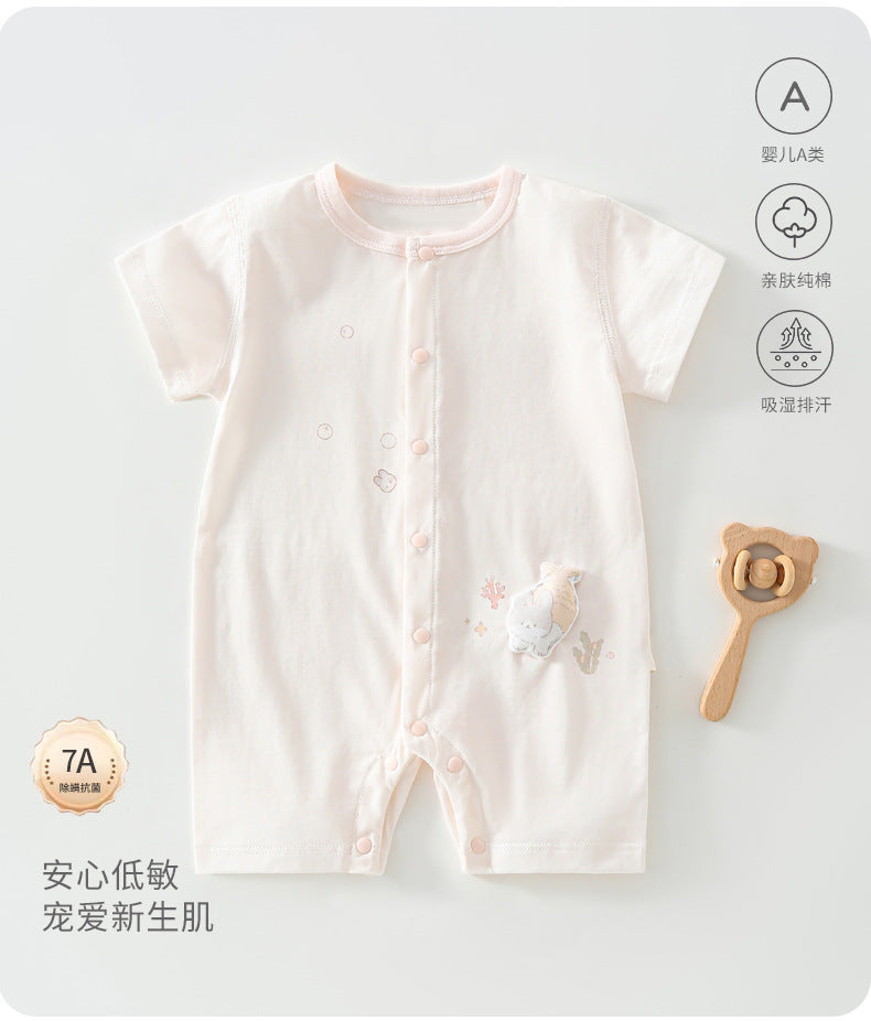 Baby Jumpsuit Summer Cotton Baby Clothes Casual Outdoor Air Conditioning Clothing Cotton Breathable Sweat-wicking Anyang Children's Clothing