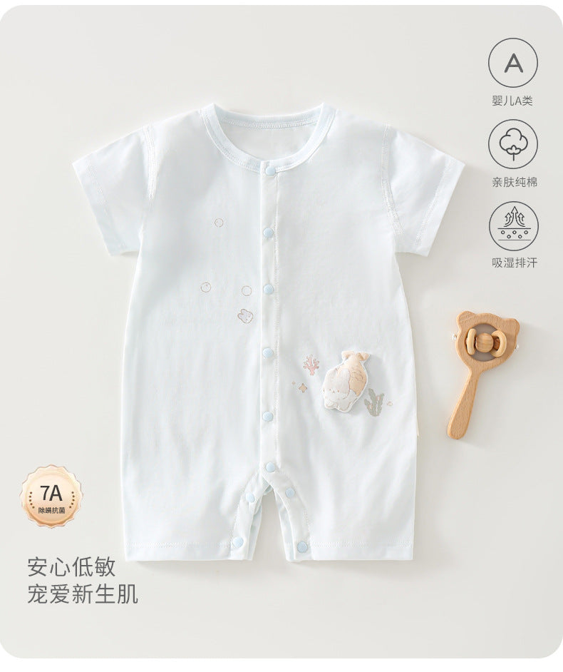 Baby Jumpsuit Summer Cotton Baby Clothes Casual Outdoor Air Conditioning Clothing Cotton Breathable Sweat-wicking Anyang Children's Clothing