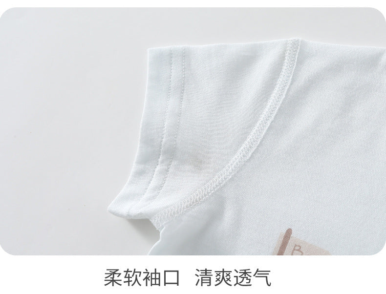 Baby Jumpsuit Summer Cotton Baby Clothes Casual Outdoor Air Conditioning Clothing Cotton Breathable Sweat-wicking Anyang Children's Clothing