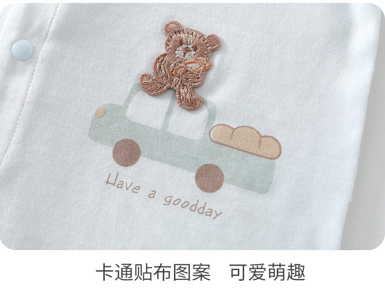 Baby Jumpsuit Summer Cotton Baby Clothes Casual Outdoor Air Conditioning Clothing Cotton Breathable Sweat-wicking Anyang Children's Clothing