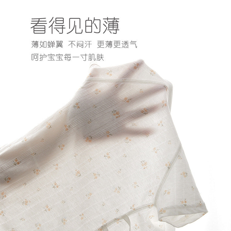 Newborn Baby Romper, Class A, Summer Thin Onesie, Baby’s Triangular Bodysuit, Short-sleeved Monk-style Outfit, Pajamas.
